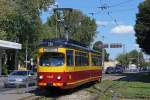 STRASSENBAHNBETRIEBE IN POLEN
Strassenbahn LODZ
Auf dem Strassenbahnnetz sind auch Gebrauchtwagen aus Bielefeld, Ludwigshafen und Mannheim im Einsatz. Am 20. August 2014 konnte der D�wag GT6 1147 ex Bielefeld im aktuellen Farbkleid fotografiert werden.  
Foto: Walter Ruetsch 