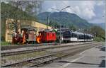 Als ich den CEV Xrot 91 undd die CEV HGe 2/2 N° 1 (und die hier nicht zu sehende HGe 2/2 N° 2) in Blonay abgestellt sah, fürchtete ich schon, dass die Fahrzeuge Blonay verlassen würden, doch in der Zwischenzeit sah  ich, dass sie wieder im Lokschuppen untergebracht sind. 

9. Mai 2022