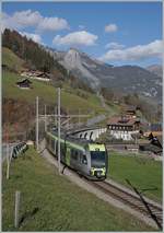 Der BLS RABe 535 110 ist als RE Zweisimmen - Bern kurz vor Garstatt unterwegs.