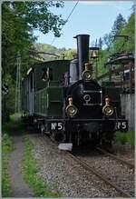 Festival Suisse de la vapeur 2024 / Schweizer Dampffestival 2024 der Blonay-Chamby Bahn - Die Blonay-Chamby Bahn Dampflokomotiven LEB G 3/3 N° 5 ist in Chaulin auf dem Weg zur Lokbehandlung.