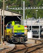 Die BLS Am 843 503-4 (MaK 1700 BB) am 27.05.2012 beim Depot in Brig.