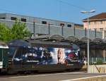 Re 460 019-3  Terre Sainte  f�hrt am 26.05.2012 mit einme IR vom Bahnhof Vevey weiter in Richtung Lausanne.
