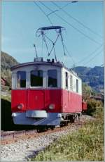 Die CEV HGe 2/2 N� 1 erreicht von Les Pleiades kommend im Oktober 1985 in Blonay.