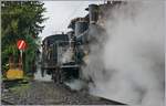 Die SBB Br�nigbahn Tallok G 3/4 208 (1913) dampft bei Chaulin Richtung Museum.