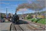 Meiner Ansicht nach verfeuert die B-C seit neustem recht  fotogene  Kohle; jedenfals raucht die BFD HG 3/4 N° 3 der Blonay-Chamby Bahn vor der Abfahrt in Blonay nach Chamby wunderschön.