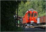Der Bernina Bahn RhB ABe 4/4 35 der Blonay-Chamby Bahn rangiert in Chaulin.