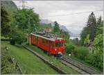 Bei Km 8.2 ist der RhB Bernina Bahn ABe 4/4 I N° 35 unterwegs von Blonay nach Chamby.