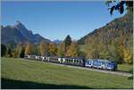 Zwischen Schönried und Gruben konnte ich den MOB/BLS GoldenPass Express PE 4068 auf der Fahrt von Interlaken Ost nach Montreux kurz nach Schönried fotografieren.