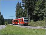 Der NStCM ABe 4/8 407-408 ist als Regionalzug 127 einige Minuten nach der Abfahrt in La Cure kurz vor La Givrine unterwegs.

10. August 2021