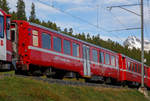 RhB Velowagen Bernina WS 3921, ex B 2332,  am 13.09.2017 in Pontresina im Zugverbund.