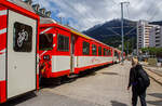 MGB Steuerwagen ABt 4181(ein ex FO Einheitswagen II vom Typ ACMV2 (Vevey), Baujahr 1987) eingereiht im Zugverband am 25.05.2023 in Brig.