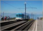 Ein RB Zug verl�sst am 04.08.2007 die Haltetstelle Rigi-Kulm und begibt sich auf den Weg nach Arth-Goldau.