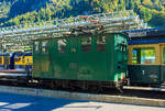 Die elektrische Zahnradlokomotive WAB He 2/2 - 54 am 02.10.2011 abgestellt im Bahnhof Lauterbrunnen.